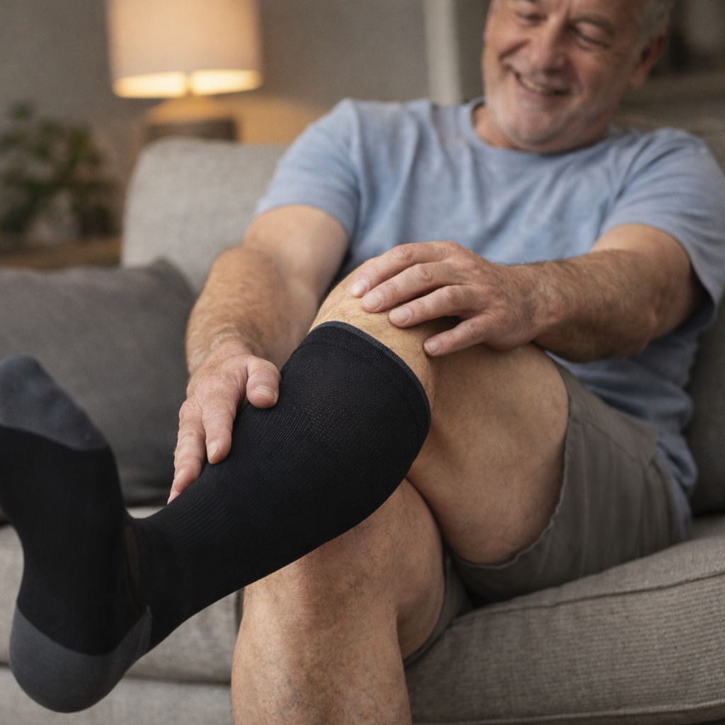 Kompressionsstrümpfe gegen Druck im Bein