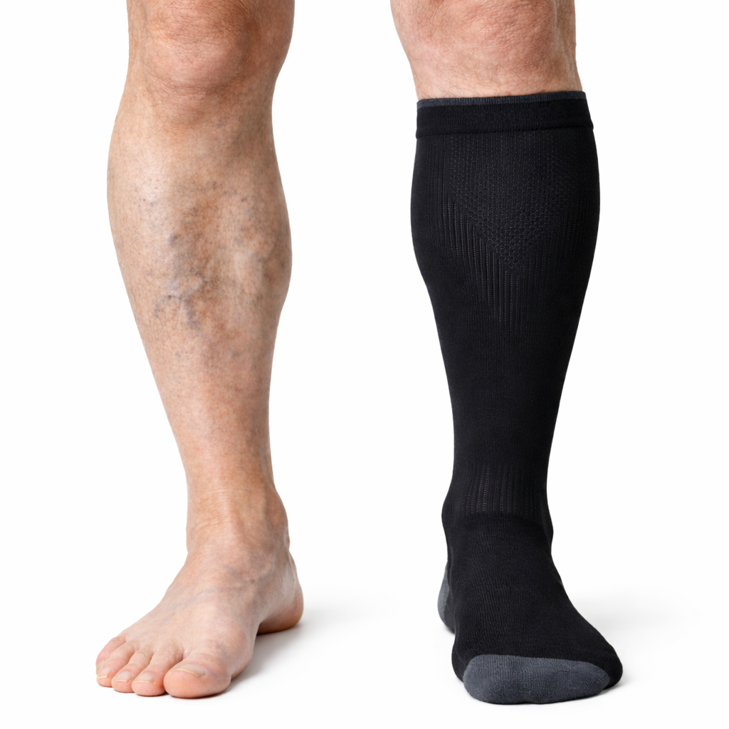 Kompressionsstrümpfe gegen Druck im Bein
