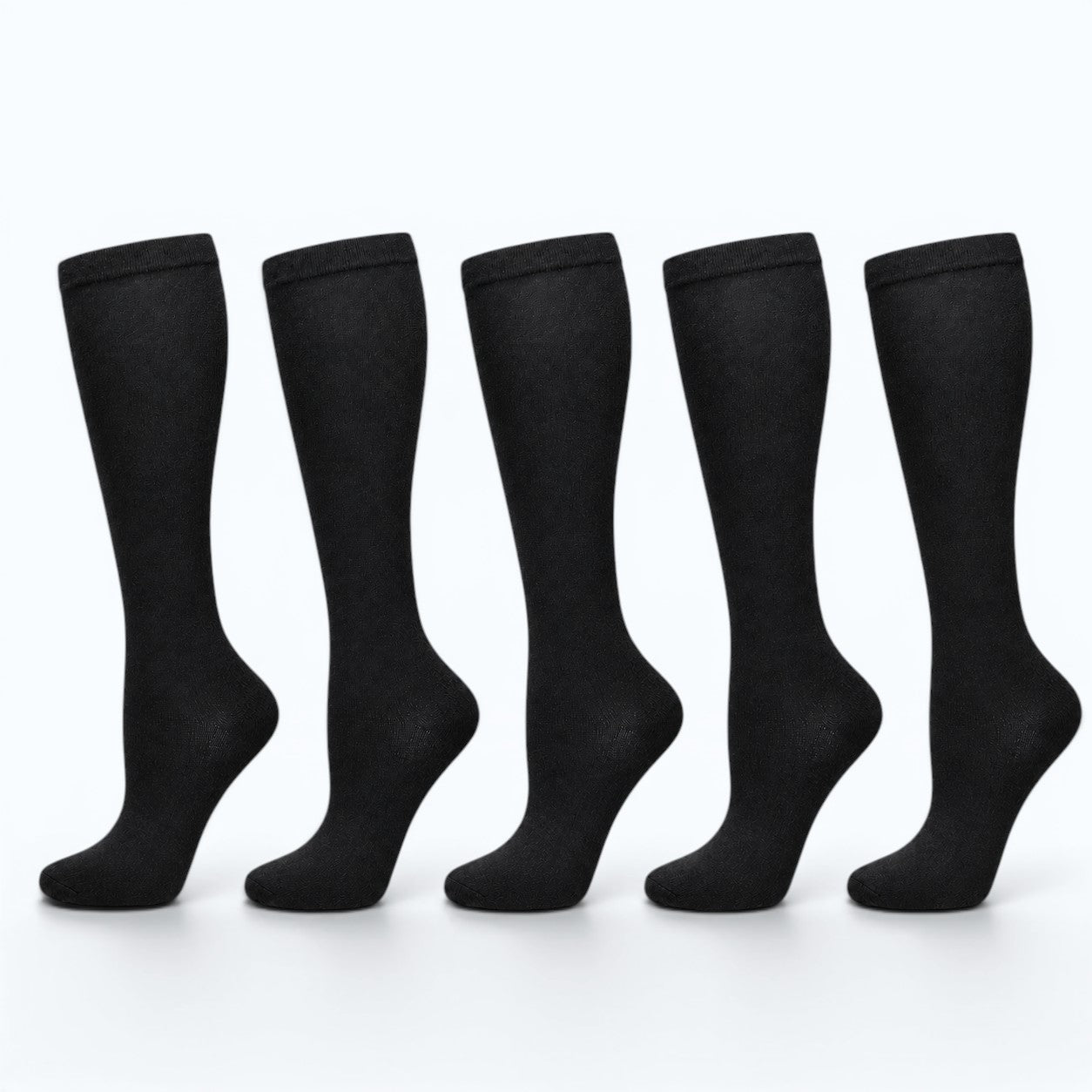 5 Paar Kompressionsstrümpfe Schwarz
