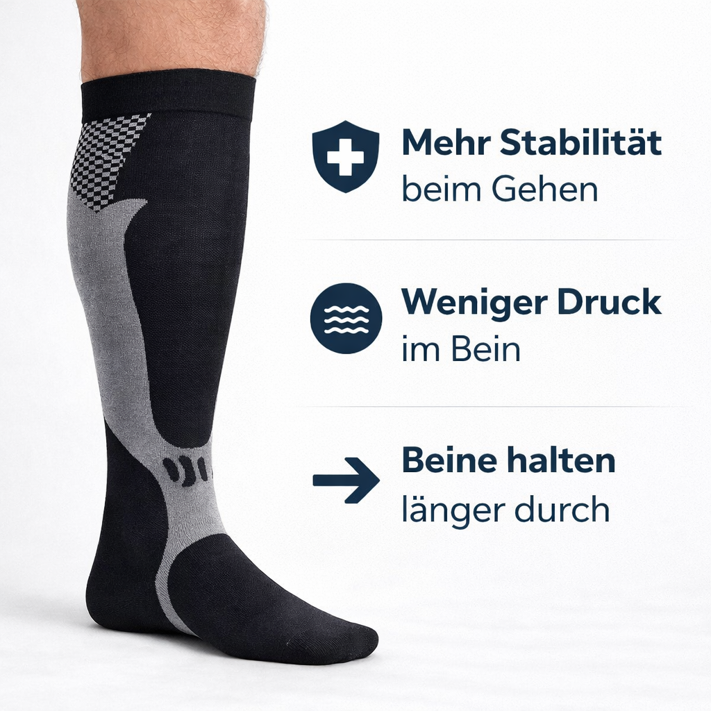 Kompressionsstrümpfe gegen Druck im Bein